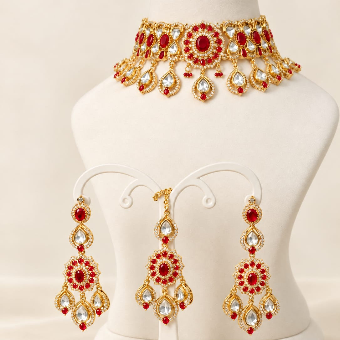 Shahi Ruby Kundan Necklace