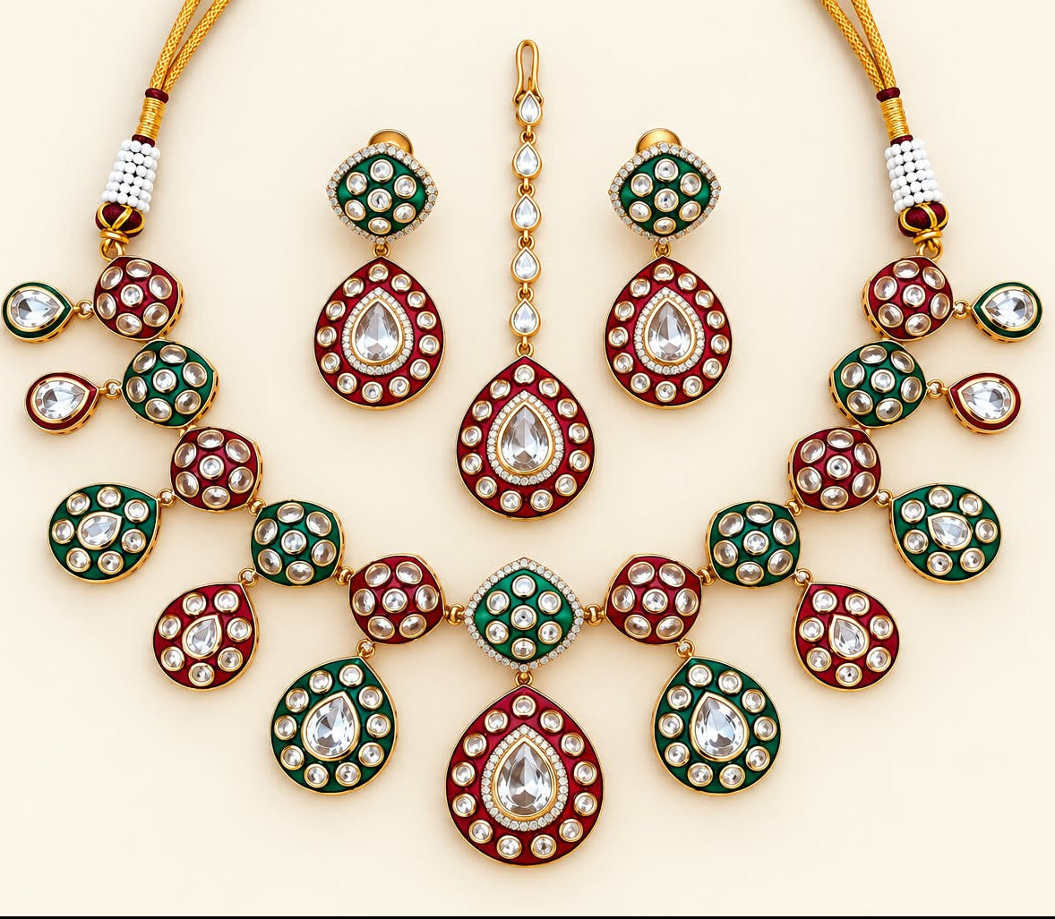 Husn Kundan Meenakari Necklace Set