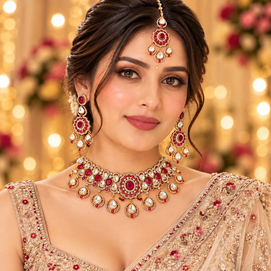 Shahi Ruby Kundan Necklace