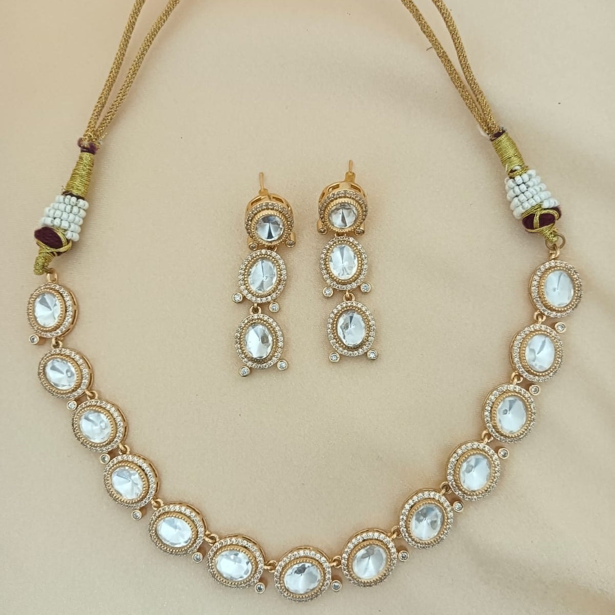 Haya kundan minimal necklace
