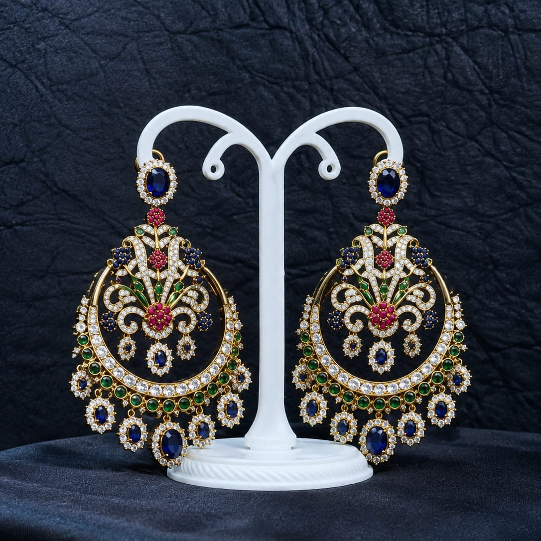 Mahenoor Moissanite Zircon Statememt Earrings