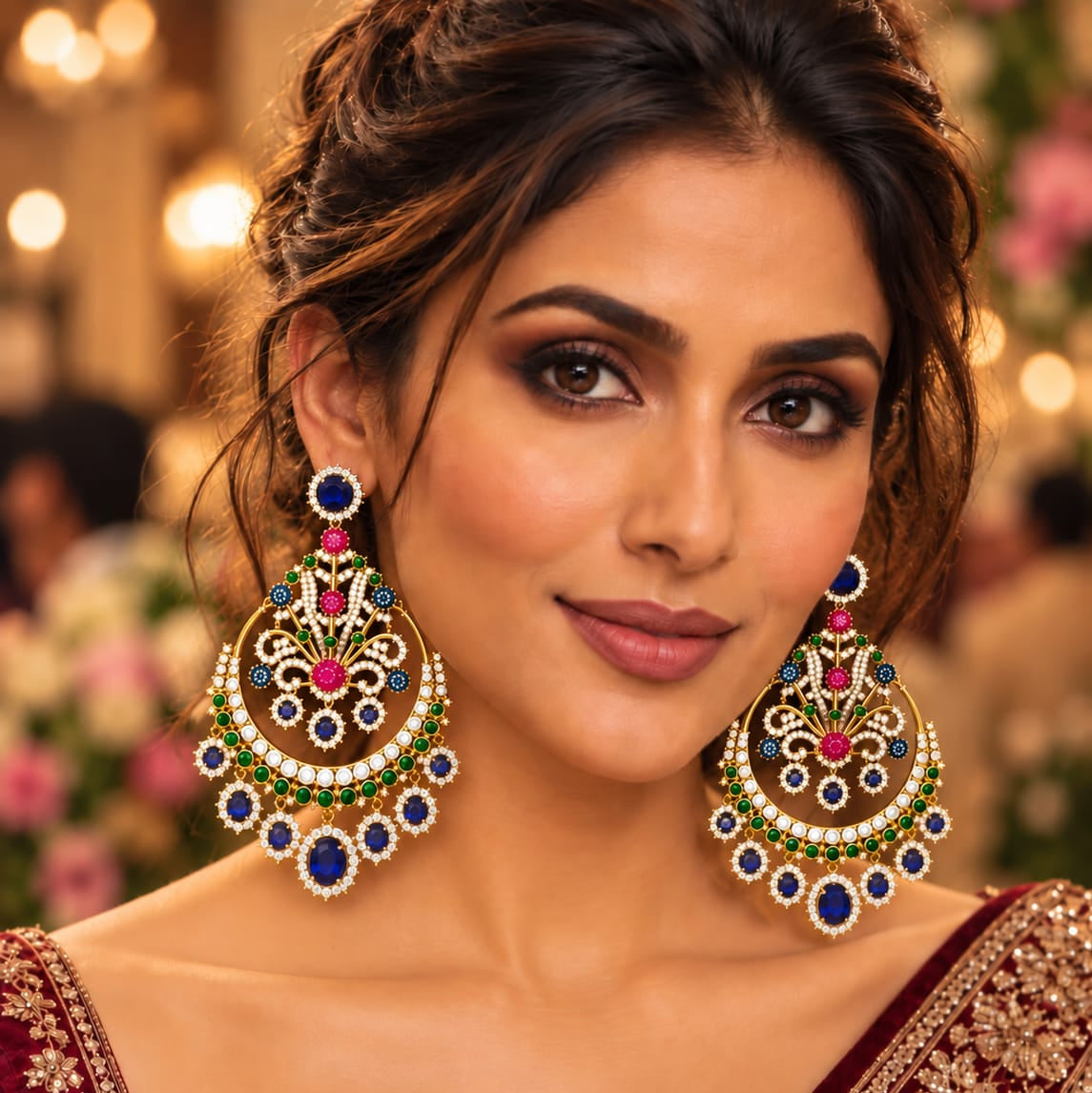 Mahenoor Moissanite Zircon Statememt Earrings