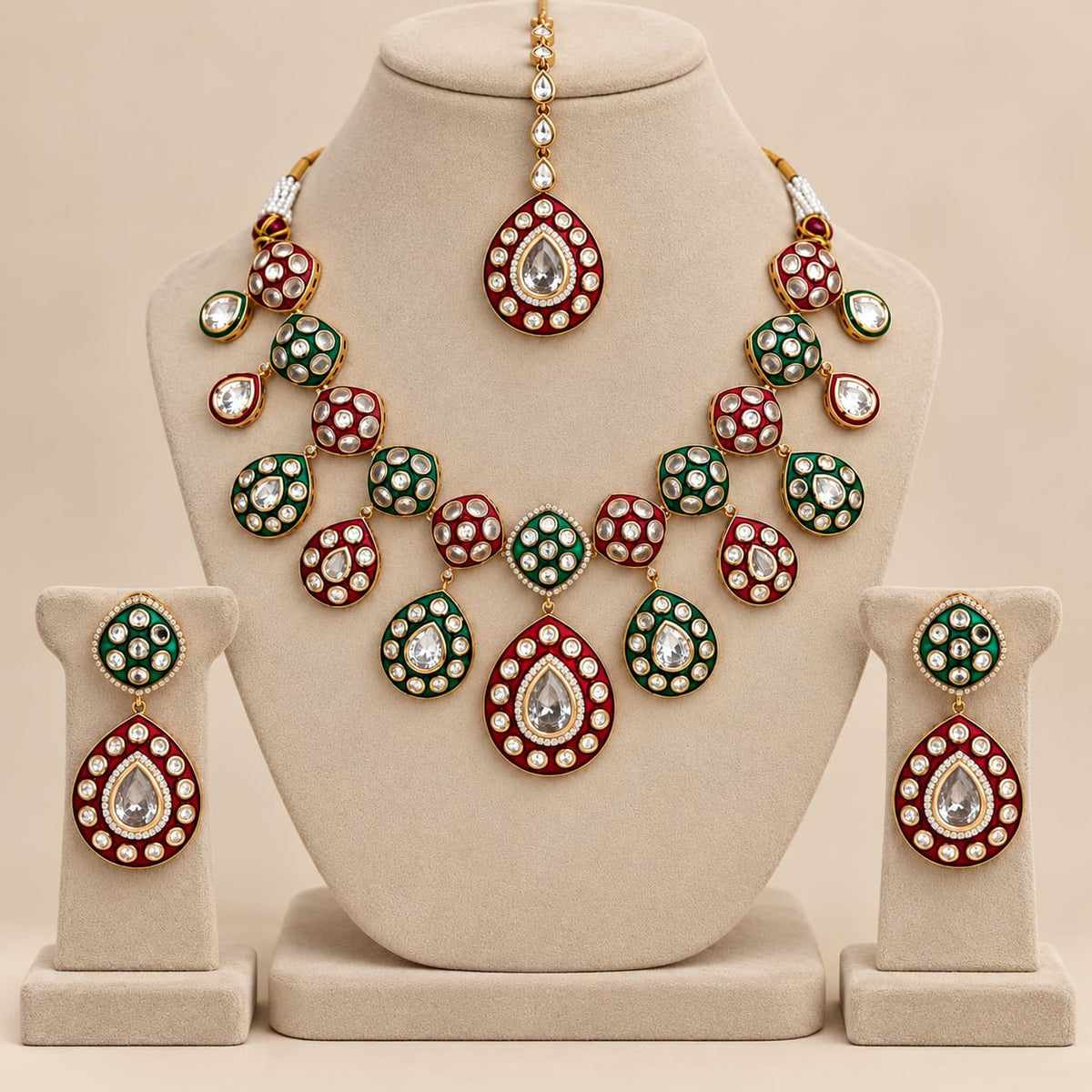 Polki Kundan Meenakari Necklace