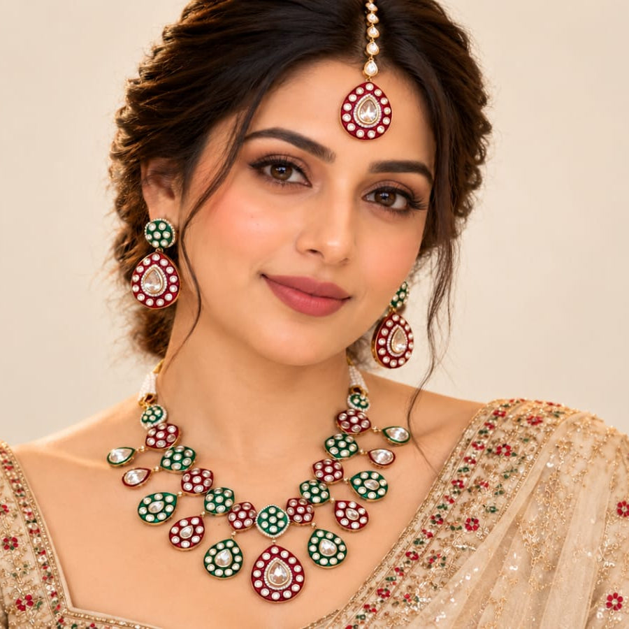 Polki Kundan Meenakari Necklace