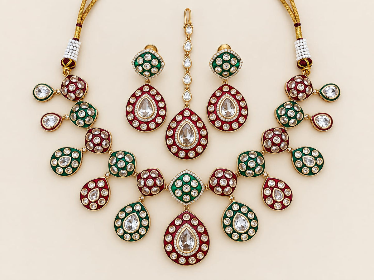 Polki Kundan Meenakari Necklace