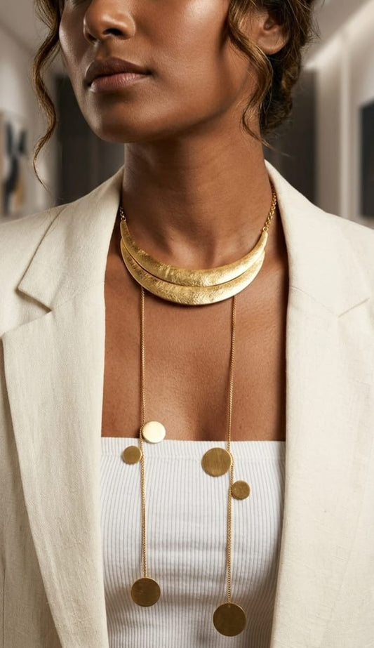 Crescent Gold Lariat