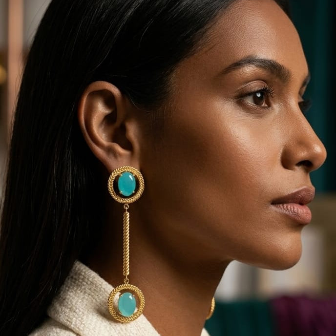 Turquoise Halo Dangler