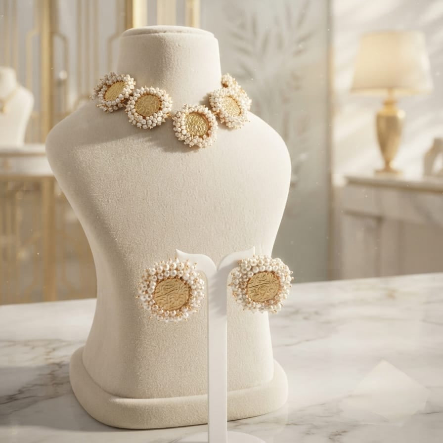 Afsana Pearl Gold Choker Set