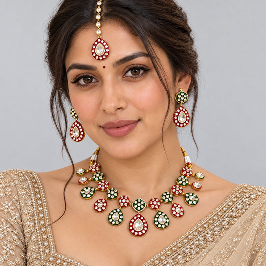 Husn Kundan Meenakari Necklace Set