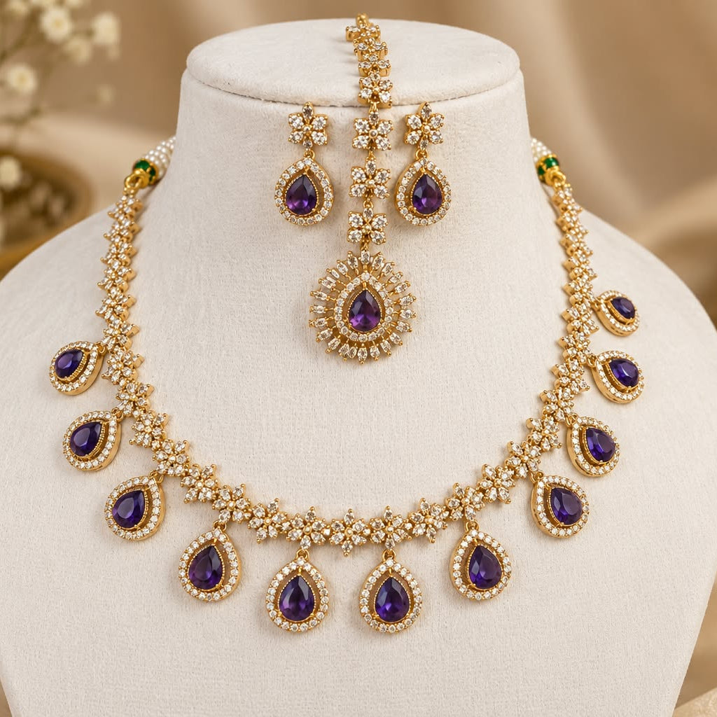 Amyra Amethyst Necklace Set