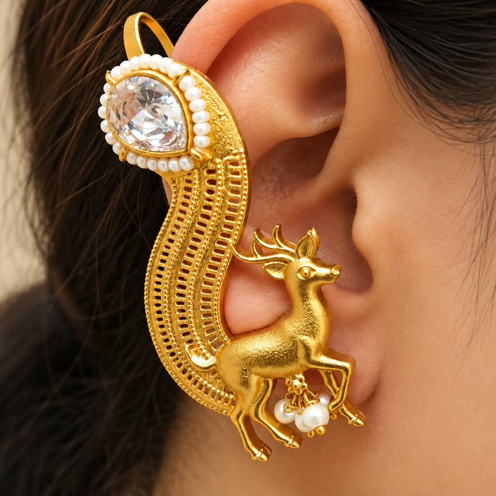 Gazelle Gold- Plated Kundan Earcuff