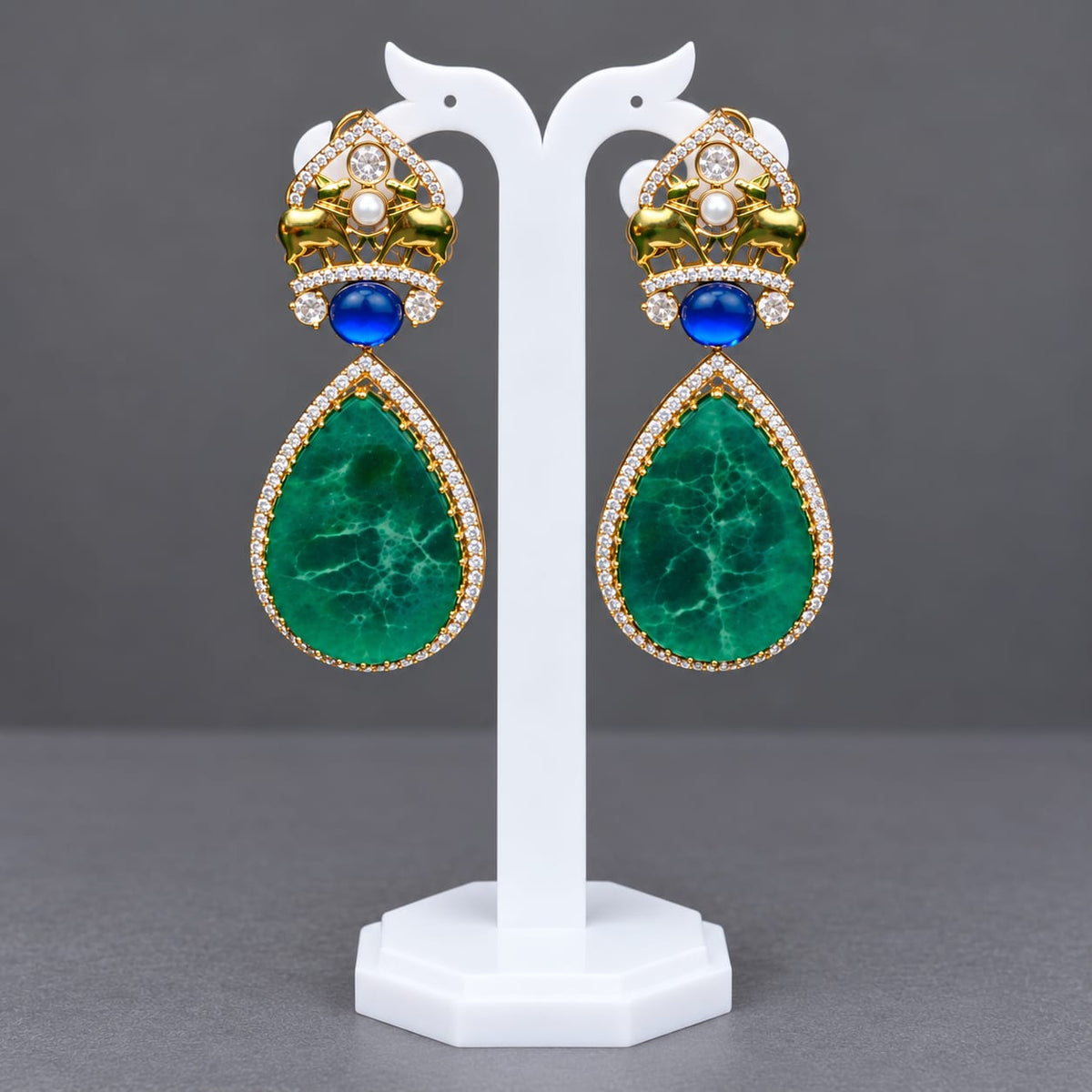 imperial Emerald Statement Earrings