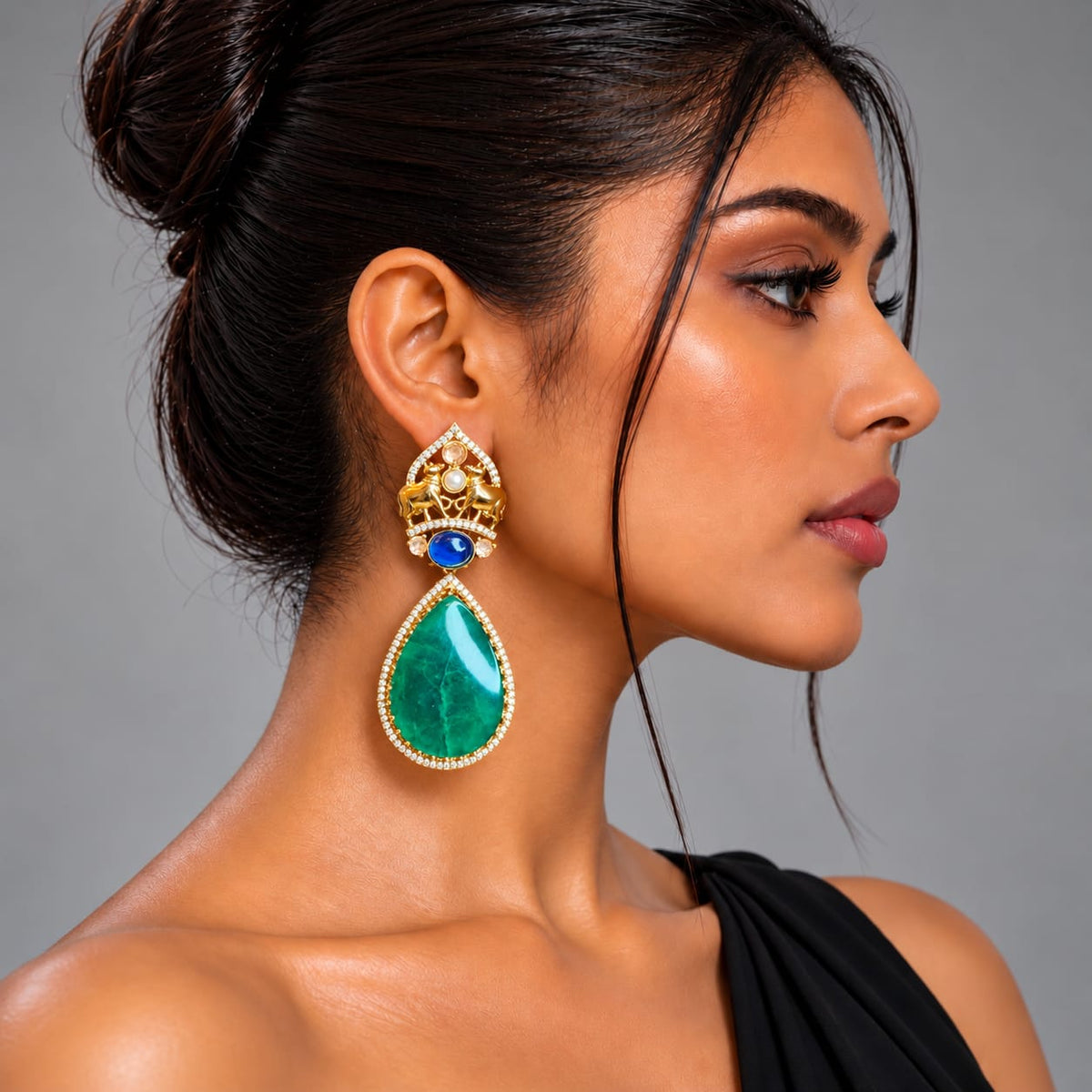 imperial Emerald Statement Earrings