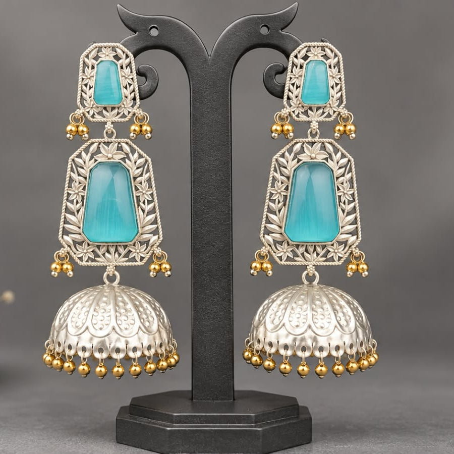 Silver Muse Jhumka