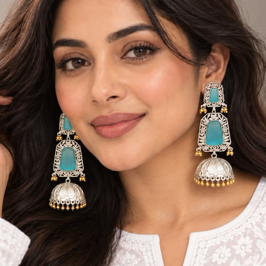Silver Muse Jhumka