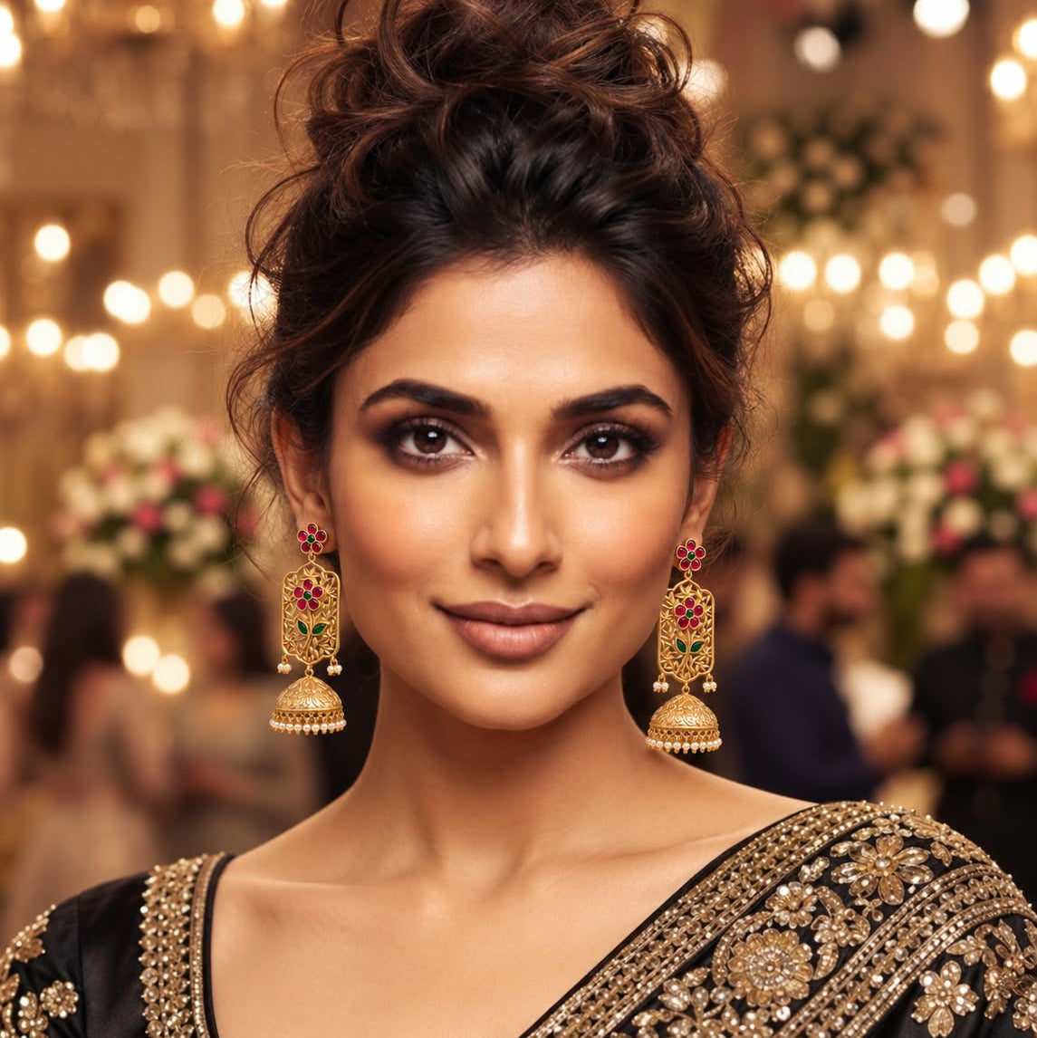Zarqa Gold Jaali Jhumka