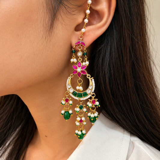 Shahi Pachi Kundan Chandbali
