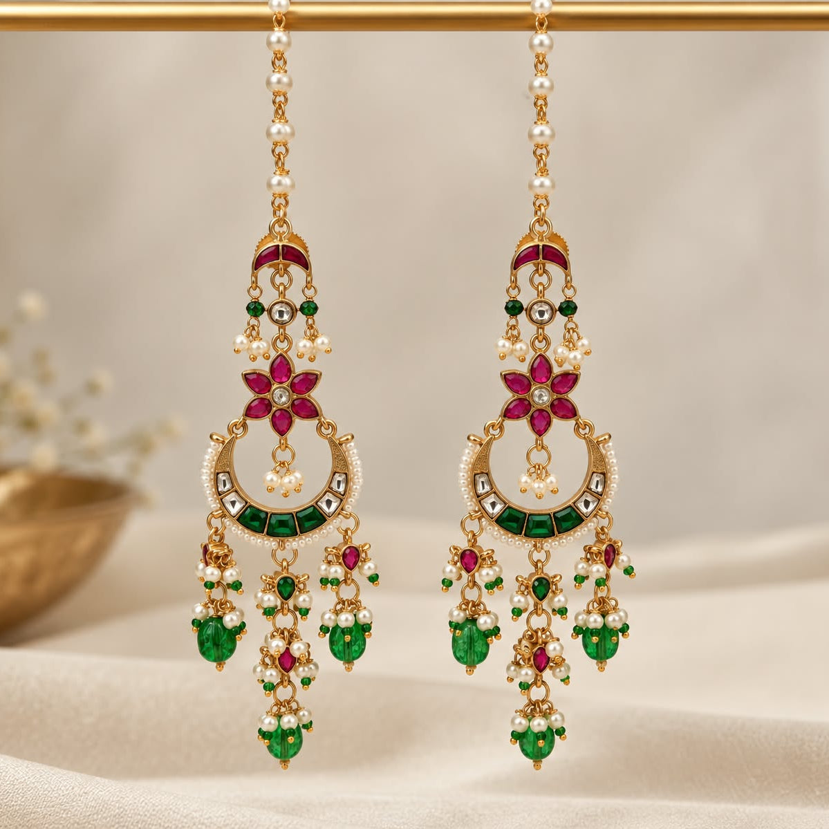 Shahi Pachi Kundan Chandbali