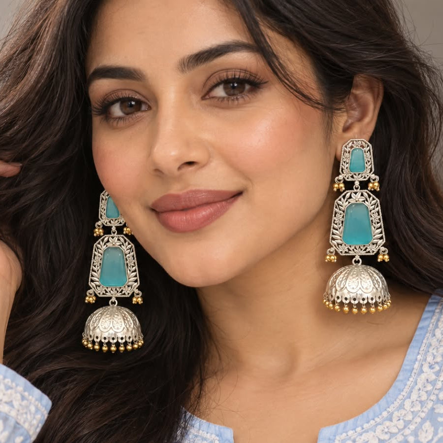 Silver Muse Jhumka