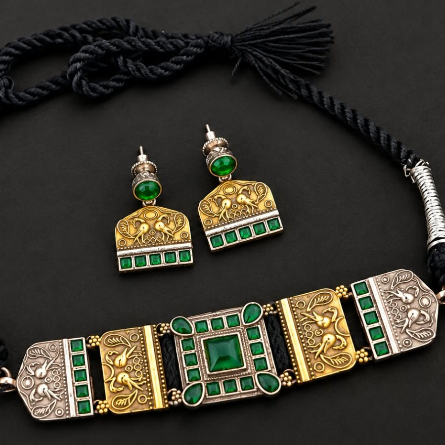 Emerald Dual Tone Choker