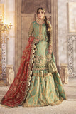 Unstitched MBROIDERED - Coral in Sea green (BD-2303)